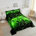 thumbnail image 4 of YST Gaming Comforter Set Kids Gamer Video Games Comforter for Boys Teens Modern Game Controller Bedding Set Breathable Green Gamer Console Duvet Set Room Decor Full Size, 4 of 7