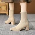 thumbnail image 5 of Wowcloth Knitted Stretch Booties for Women – Elastic Ankle-Length Design with Chunky High Heel & Pointed Toe for Casual Fashion Outfits, 5 of 9