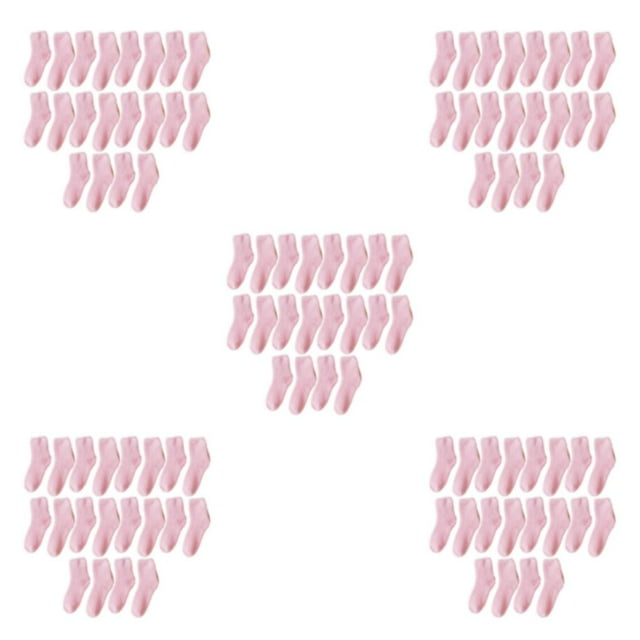 Wweixi 10pcs/set Elastic Fit For All Feet Shape Extra Thick Socks For Breathability Extra Polyester Exquisite Craft Pink 5Set