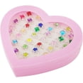 thumbnail image 2 of ZECAT 36 pcs Little Girl Adjustable Rhinestone Gem Rings in Box, Children Kids Jewelry Rings Set with Heart Shape Display Case, Girl Pretend Play and Dress up Rings for Kids, 2 of 7