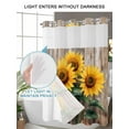 thumbnail image 4 of No Hook Cloth Fabric Shower Curtain with Snap in Liner, Retro Sunflower Waterproof Shower Curtains Set with See Through Top Window, Spring Summer Vintage Botanical Wood Bath Curtains Shower 72"x78", 4 of 6