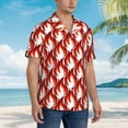 thumbnail image 5 of Xecao Fire Symbols print Hawaiian shirt - a stylish short-sleeve button-down for men, perfect for casual beach and tropical outings., 5 of 9