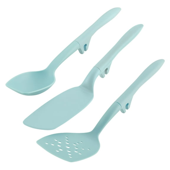 Rachael Ray Tools and Gadgets 3 Piece Lazy Spoon and Flexi Turner Set, Light Blue