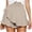 Beige, variant on JINMGG Shorts for Women Clearance $5 Women Shorts Summer Casual Loose Solid High Waist Ruffles Short Beige L