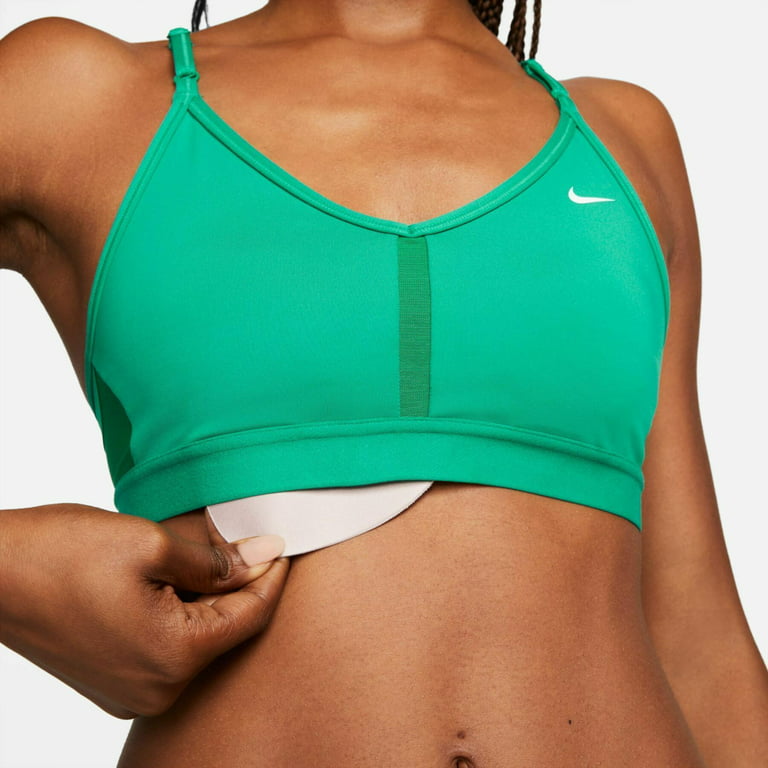 Nike Indy Women's Light-Support Padded V-Neck Sports Bra, Turquoise Green,  S 