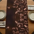 thumbnail image 5 of Coffee Beans Table Runner, Dark Brown Falling Cafe Bean Sacks Modern Washable Cotton Linen Table Runners 70 Inches Long, Dresser Scarf Runner for Dining/Kitchen/Coffee/TV Stands/Cabinets 13''x70'', 5 of 9