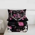 thumbnail image 5 of meiyoeat Pink Leopard Print Monogrammed Full Size Comforter Sets For Girls,Cheetah Personalized Initial A Full Size Comforter Sets For Women,black Reversible,3pcs, 5 of 7