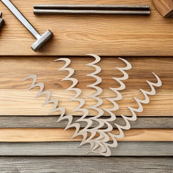 ETHZZLE 12Pcs Beige Scalloped Decorative Wood Edge Trim for Furniture and Door Details