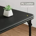 thumbnail image 5 of Aoile 33.6" Folding Card Table, Portable Board Game Table with PU Soft Cushion & Anti-slip Foot Covers, Metal Foldable Table for Home, Parties, Picnics, Black, 5 of 9