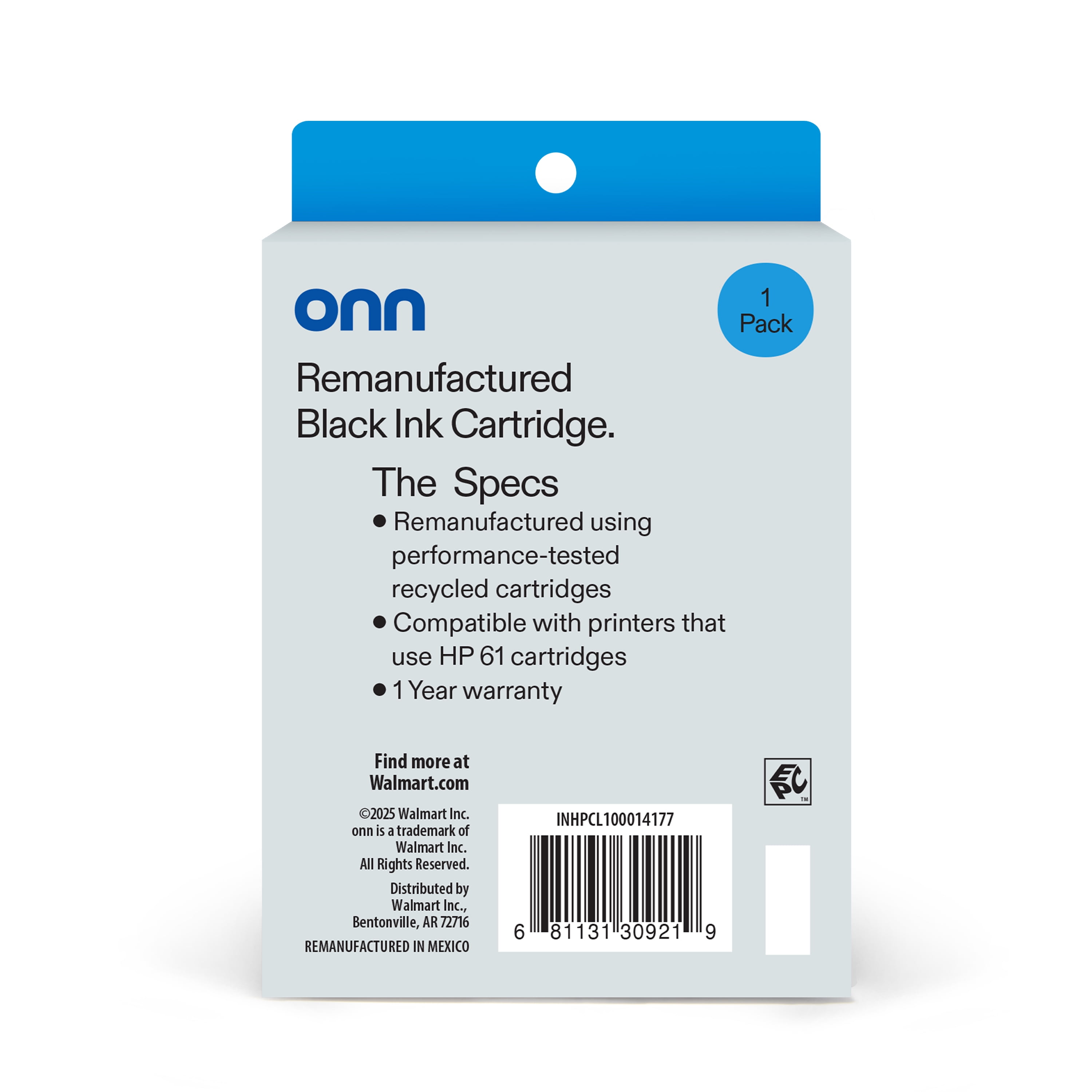 (4 pack) onn HP 61 Black Printer Ink Cartridge (Remanufactured)