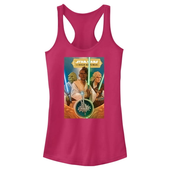 Junior's Star Wars The High Republic Jedi There Is No Fear Team  Racerback Tank Top Dark Pink X Large