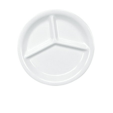 

Compartment Collection Round 3-Compartment Plate 10 Dia. Melamine White 8 packs