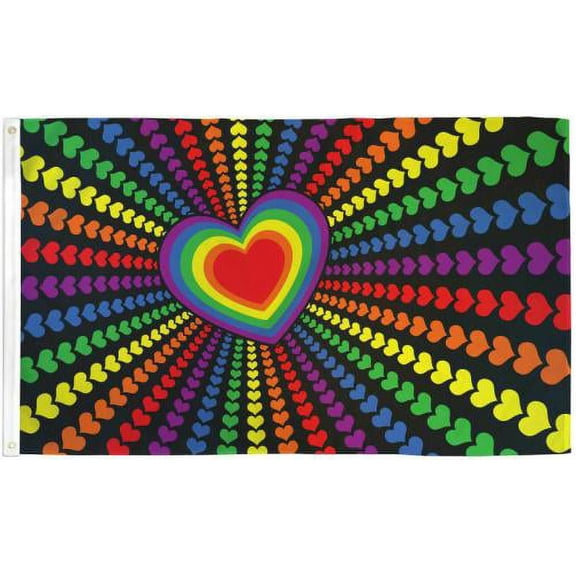 Rainbow Love 3'X5' Flag ROUGH TEX® 100D