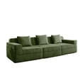 thumbnail image 6 of Newest Modular 3 Seat Boneless Sofa, Cloud Sectional Couch,Deep Seat, Modern Modular 3-Seat Sofa Couch,Throw Pillows Corduroy Fabric Green, 6 of 11