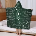thumbnail image 5 of Math Equations Physics Icons Green Pattern Hooded Bath Towel，50"x30" for Ages 3 To 12 Kids, Quick Dry Lightweight Soft Microfiber Hood Beach Towel Cover Up for Kids, 5 of 7
