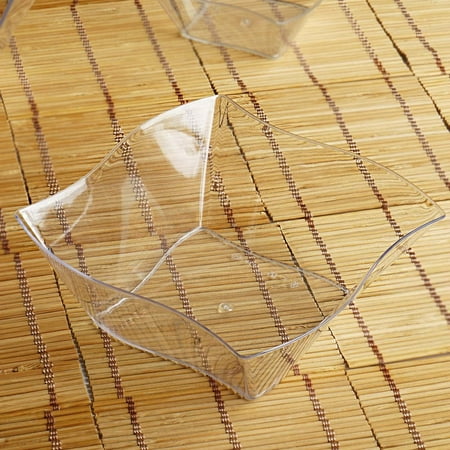 Large Plastic Bowls Party Efavormart 12-Pack Clear Wave Design Party Salad Snack And Fruit Disposable Plastic Dessert Salads Bowls For Wedding Banquet Event ()