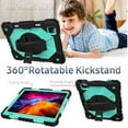 thumbnail image 4 of Shokproof Case for iPad Pro 11 3rd Gen 2021, iPad Pro 11" 2020/2018 Case with Pencil Holder, Allytech Hybrid Drop Proof 360 Rotating Kickstand Handle Carrying Shoulder Strap, Black Mint, 4 of 5