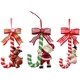 thumbnail image 5 of Adorno colgante de bastón de caramelo navideño, colgantes de muñeco de nieve de Papá Noel con decoración de árbol de Navidad con lazo, decoraciones navideñas, 6 piezas, rojo-- brillar Electrónica, 5 of 5