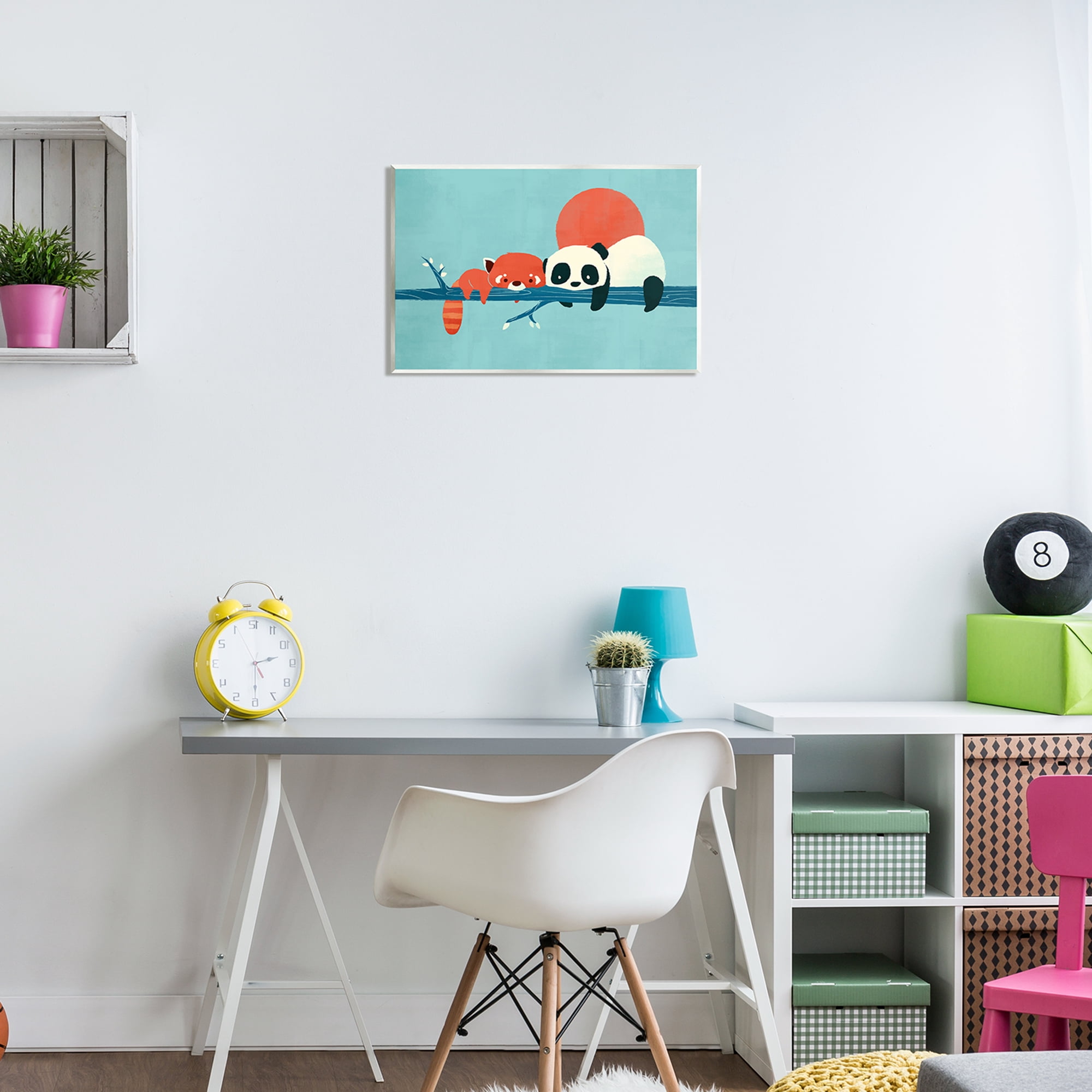 Stupell Industries Pandas on Branch Animals & Insects Painting Unframed Art Print Wall Art, 19 x 13