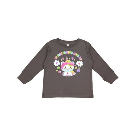 

Inktastic My Great Grandma Loves Me with Cute Rainbow Unicorn Boys or Girls Long Sleeve Toddler T-Shirt