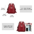 thumbnail image 6 of ALTOSY Small Genuine Leather Backpack Purse for Ladies Rucksack Shoulder Bag S97 Wine Red, 6 of 7