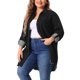 thumbnail image 4 of Camisa de chambray para mujeres de talla grande Agnes Orinda, camisa de botones de mezclilla, talla 2X, negra, 4 of 6