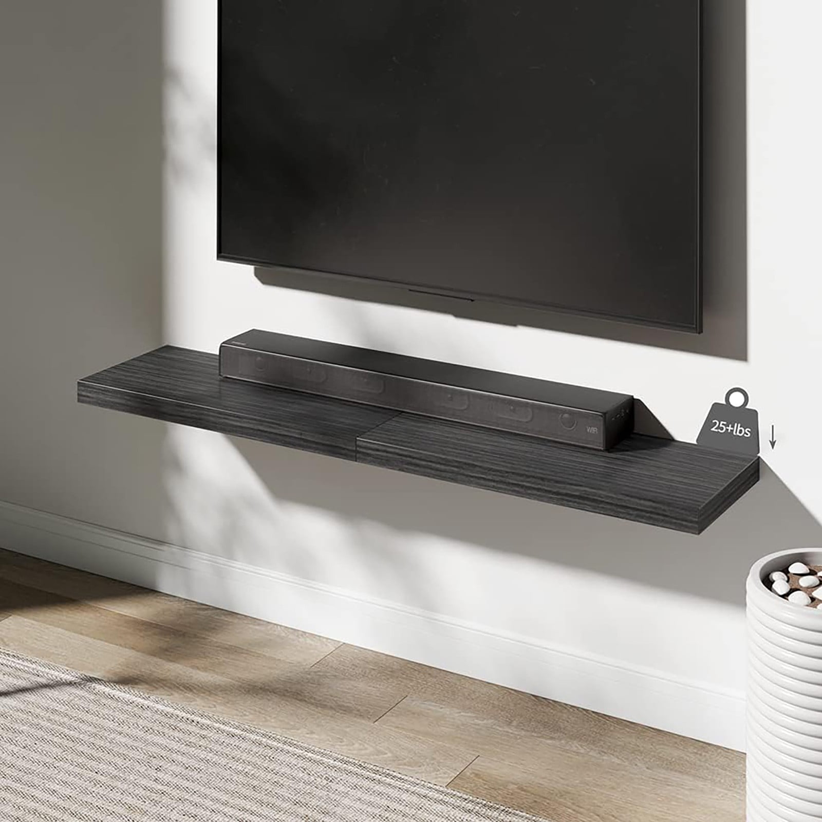 Rack - Storage Rack - Floating Shelf (40×15×2.5Cm) Black(Storage Shelf *1 - Black)