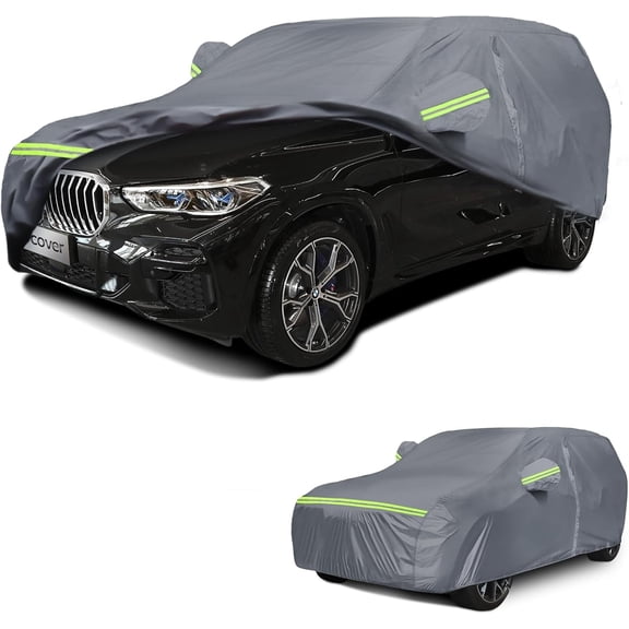 SUV Car Cover, Universal Car Cover Waterproof All Weather with Door Zipper Universal Fit Buick Enclave, Rainier, Chevrolet Traverse,Dodge Durango,Nitro, Ford Edge etc (YXL-lengths 188" to 206")