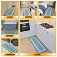 thumbnail image 6 of Ottomanson Border Bathroom Runner Rug 20" x 59" - Non Slip Low Pile Carpet, Blue, 6 of 13