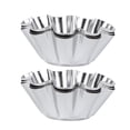 thumbnail image 2 of 6 moldes para tartas de acero inoxidable delicados y útiles con flores, moldes reutilizables para cupcakes, muffins, para hornear, para cocina, plateado, 2 of 7