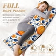 thumbnail image 5 of Body Pillow Cover, Blue Orange Pumpkin fall Body Pillow Cases with Zipper Soft Breathable Smooth Skin Friendly Long Pillow Case 20x60 inches, 1Pcs, 5 of 7
