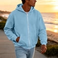 thumbnail image 6 of Sahpxhe Zip up Hoodie Women Long Sleeve Casual Fall Jacket Soft Comfy Trendy Sweatshirt with Pockets Light Blue XL, 6 of 9