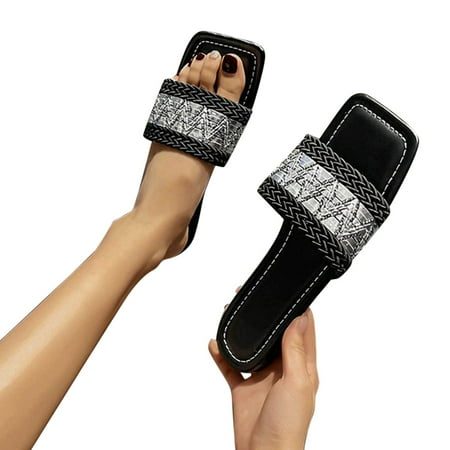 

Vedolay Slippers for Women Open Toe Slippers Anti-Slip Quick Dry Super Soft Open Toe Sandals Black 7.5