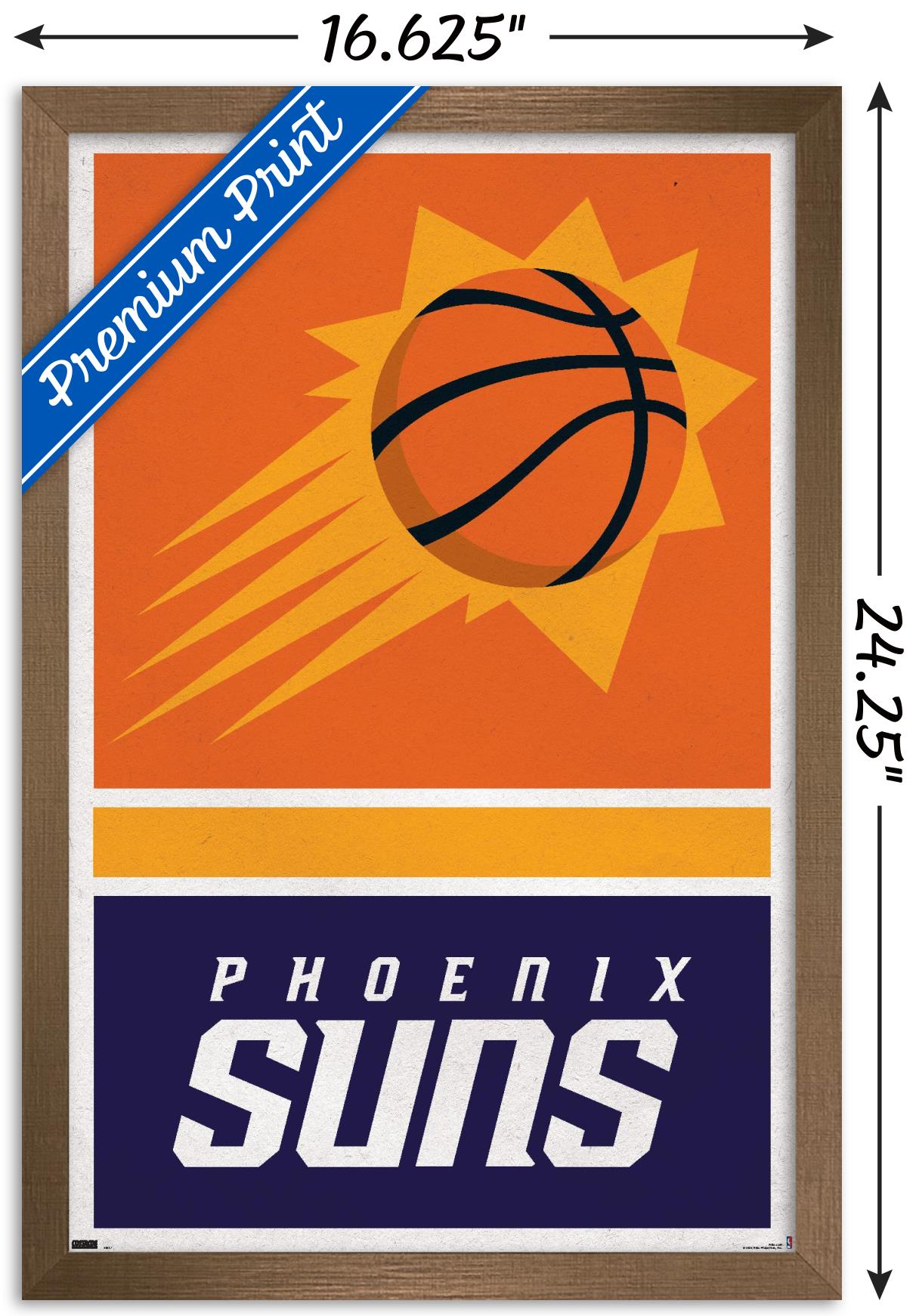 Phoenix Suns 24'' x 35'' Cartoon Mascot Framed Poster
