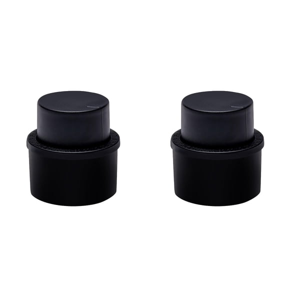 2 Pcs Bottle Stopper, Soda Bottle Stopper, Bottle Pump Caps, Reusable Bottle Cap Fits 1L 1.5L 2L Soda Water, Sparkling Water, Large Fruit Juice Bottles with 1.8in Standard Mouth - Black