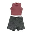 thumbnail image 4 of Camiseta sin mangas con pantalones cortos a escala 1/6, traje básico corto, disfraz realista, minifalda de verano. gris, 4 of 9