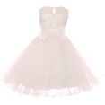thumbnail image 2 of Toddler Girl Luxury Sleeveless 3D Flowers Pearl Pageant Party Flower Girl Dress Blush 2 CC 9034 BNY Corner, 2 of 5