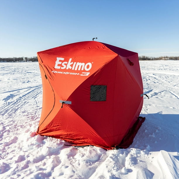 Eskimo QuickFish 3 Portable 3-Person Pop Up Ice Fishing Shack, (2