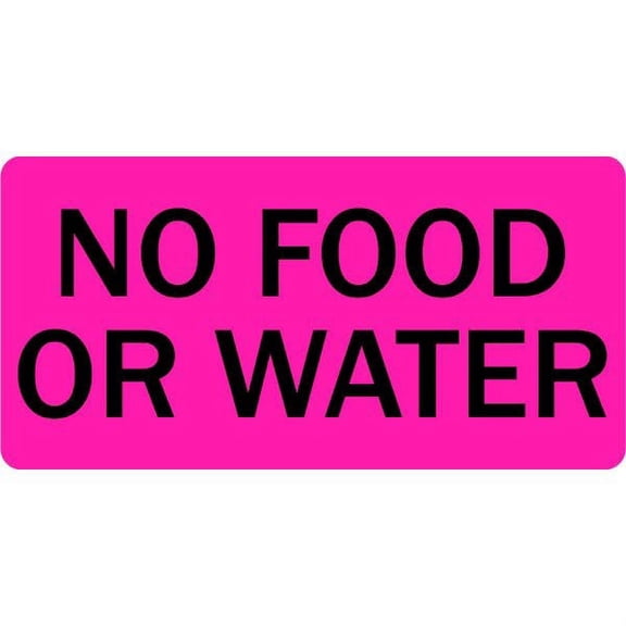 No Food or Water Veterinary Labels
