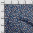 thumbnail image 2 of oneOone Cotton Poplin Blue Fabric Asian Suzani Sewing Material Print Fabric By The Yard 56 Inch Wide, 2 of 5