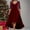 Red, variant on Blmnix Red Women Dresses Elbow-Length Pretty Casual Long Sequin Solid Evening Gown Elegant Teens Dresses