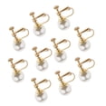 thumbnail image 4 of Pendientes Sin Perforaciones Zulema con Clip y perlas Blancas 2x, 4 of 8