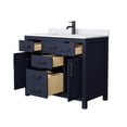 thumbnail image 3 of Wyndham Collection Beckett 42" Wood Single Bathroom Vanity in Dark Blue/White, 3 of 6
