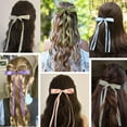 thumbnail image 4 of 8 Pcs Hair Bows for Women, Ribbon Hair Bows With Long Tail,Hair bow clips Hair Barrettes for Women Accessories, 4 of 7