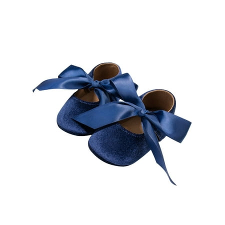 

Calsunbaby Infant Baby Girl Flat Shoe Bow-Knot Decoration Soft Sole Princess Shoes Crib Shoes Prewalker