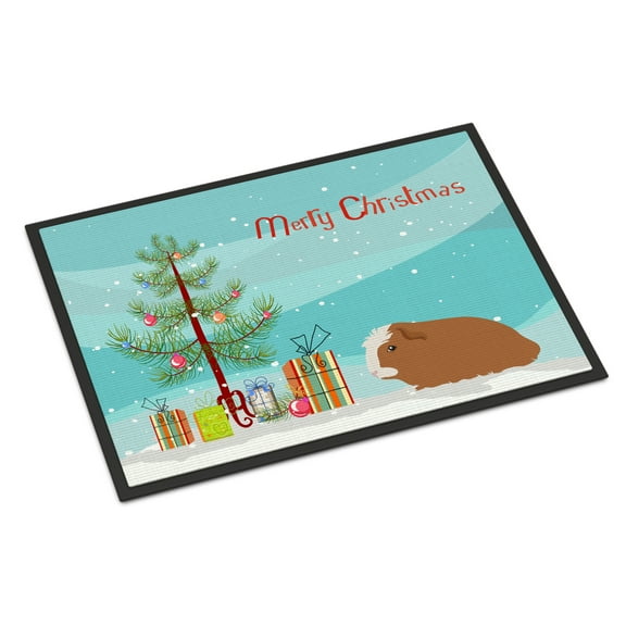 Carolines Treasures CK4440JMAT Crested Guinea Pig Merry Christmas Door Mat Indoor Rug or Outdoor Welcome Mat 24x36