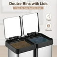 thumbnail image 3 of 10 Gallon Dual Compartment Trash Can, 40L Stainless Steel Step Garbage Bin with Soft-Close Lids, Hands-Free Kitchen Trash & Recycling Bin with Foot Pedal for Bathroom & Office, 3 of 7