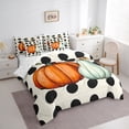 thumbnail image 3 of Homewish Hello Fall 7pcs Bedding Comforter Set,Autumn Pumpkin Queen Bedding Sets,Geometric Polka Dots Queen Sheet Sets For Girls Kids,Breathable Home Decor Reversible, 3 of 8