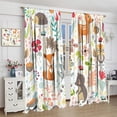 thumbnail image 4 of Kids Animal Curtains Cartoon Woodland Bear Child Nursery Colorful Wildlife Jungle Forest Rod Pocket Curtain Baby Boy Girl Bedroom Decor Living Room Window Drapes Fabric 2 Panels 42x54 Inch, 4 of 6