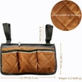 thumbnail image 2 of Wheelchair Armrest Pouch Organizer Bag for Side of Wheelchair,3 Pockets,Waterproof Storage Pouches for Rollators,Scooters,Brown, 2 of 8